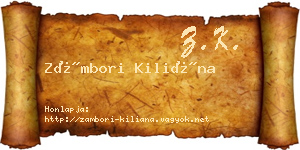 Zámbori Kiliána névjegykártya